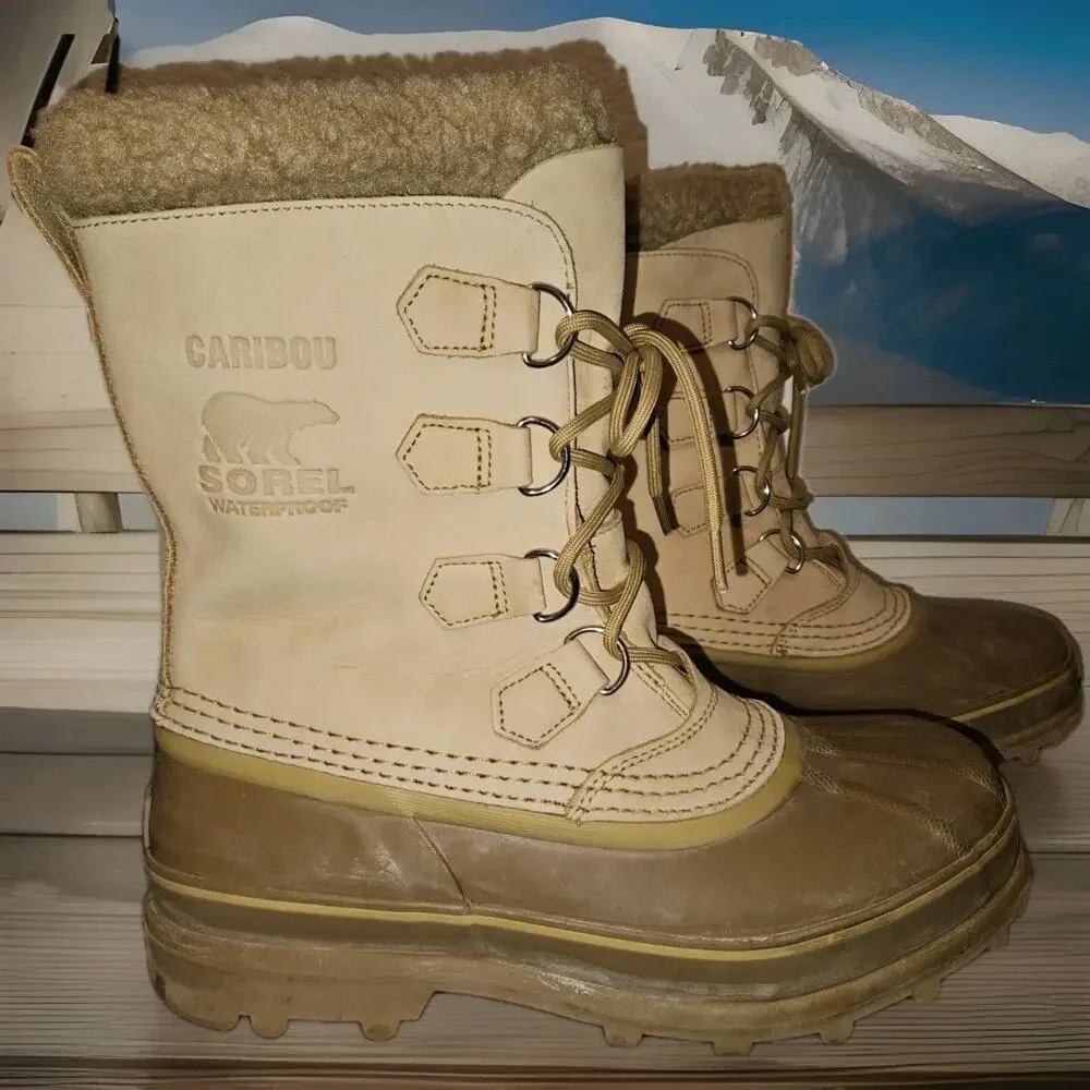 Sorel Caribou Boots Tan Mens Size 10